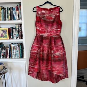 Elegant Red, Silver, Pink High/Low Dress